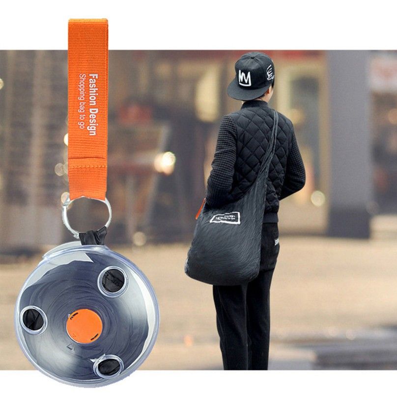Shopping bag圆盘折叠伸缩收纳袋小圆盘购物袋环保购物袋详情图1