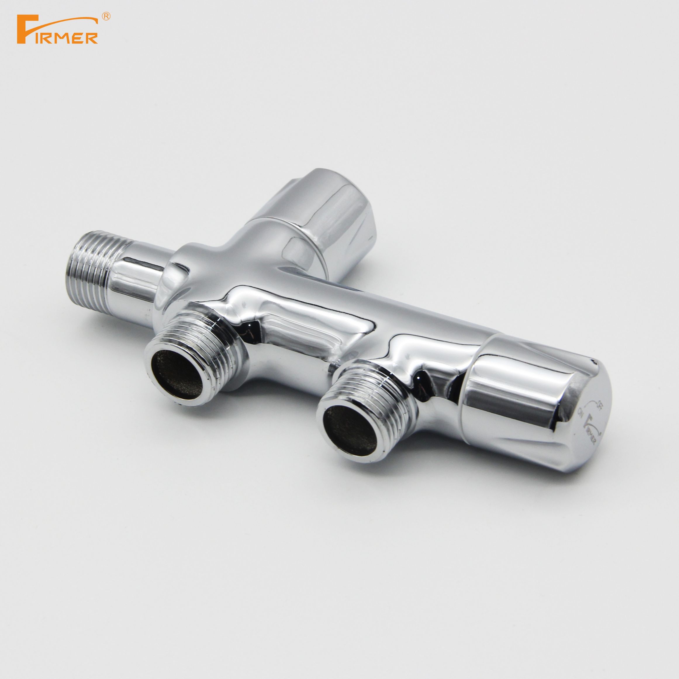 FIRMER double water outlet double use three-way corner valve faucet toilet water divider multi-function double use corner valve Specification drawing