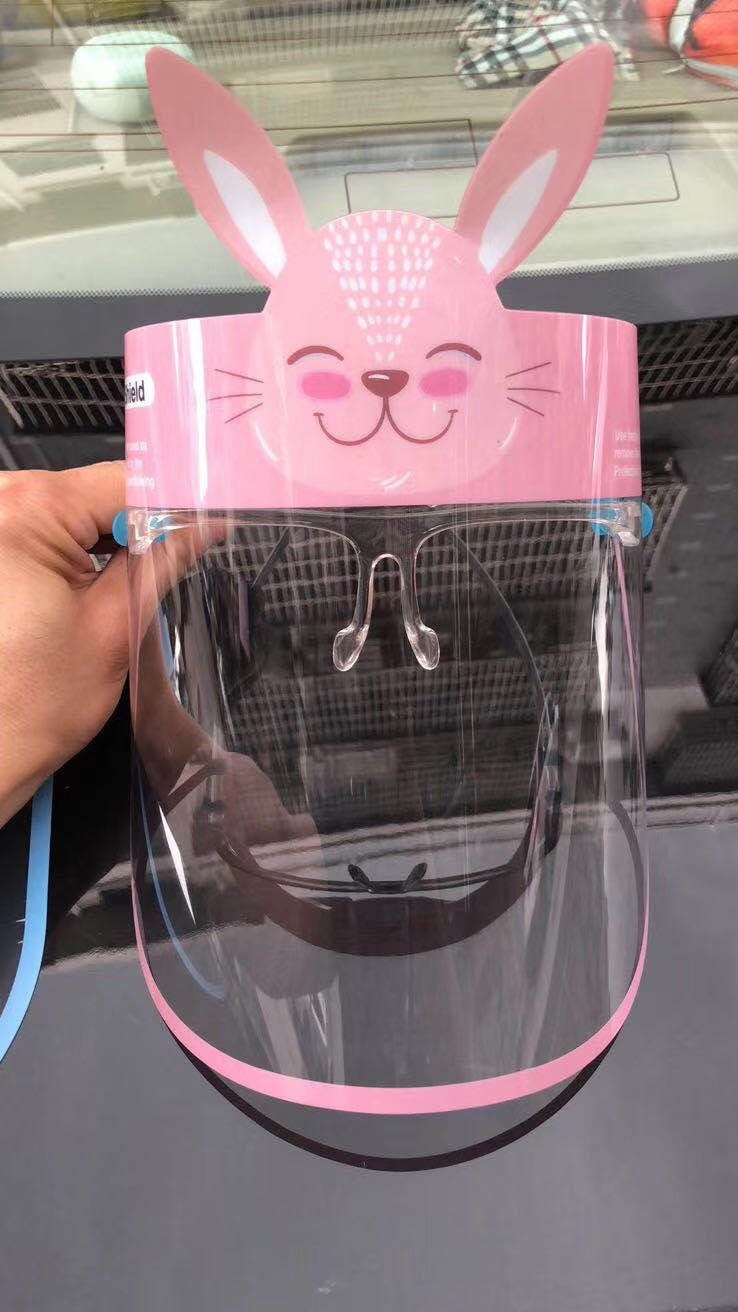Children cartoon style anti-splash anti-oil plastic safety isolation mask Child transparent anti-smog mask Item Picture