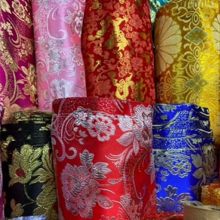 Red silver-trimmed embroidered fine leather brocade fabric, decorative items, gift packaging fabric, clothing Red silver-trimmed embroidered fine leather brocade fabric, decorative items, gift packaging fabric, clothing