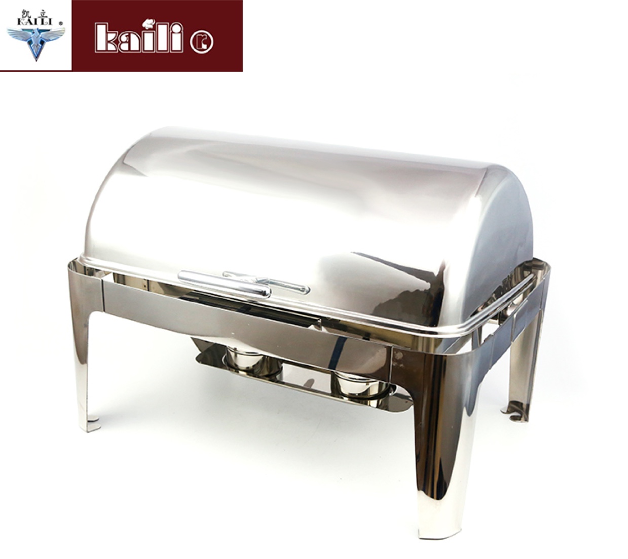 Upscale stainless steel hotel buffet stove Buffay stove, full clamshell rectangular buffet stove, can add electric plate thumbnail