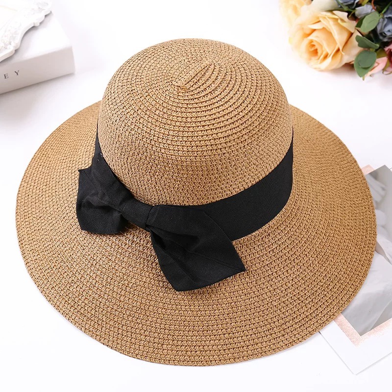 Big along the sun beach straw hat children summer beach hat brim sun block sunshade travel holiday versatile small fresh thumbnail