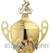 Cycling metal trophy sporting trophy