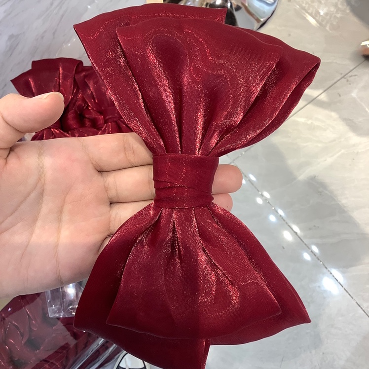 三层冰丝酒红色大蝴蝶结绚丽多彩美滋滋超好看 看了都想要