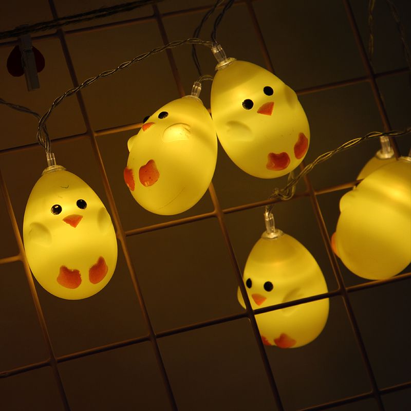 led animal-shaped light strings, Halloween little yellow duck lanterns, children's room decoration theme party arrangement lights details Picture