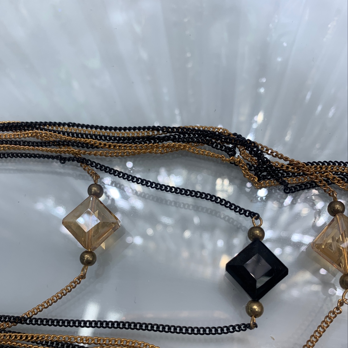 Crystal multi-layer sweater chain Item Picture