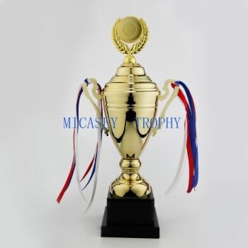 Trophy with metal cover flower card Trophy competition trophy