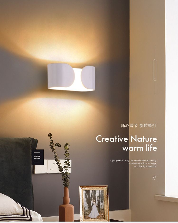 现代简约床头壁灯LED卧室 床头 客厅 楼道 书房 餐厅创意北欧灯详情图1