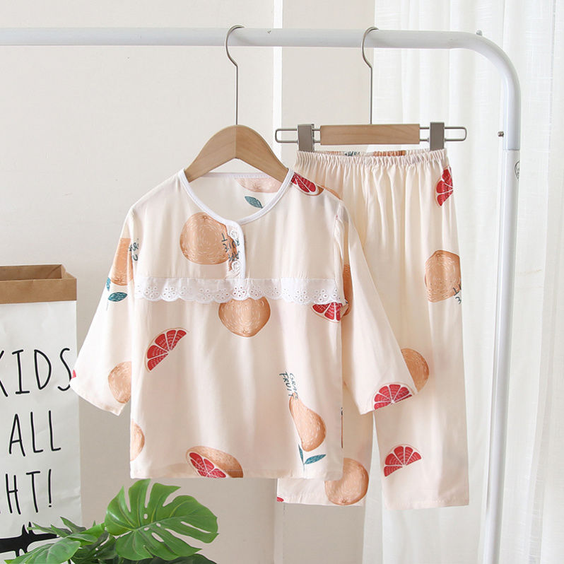Yuzu printed children's pajama set