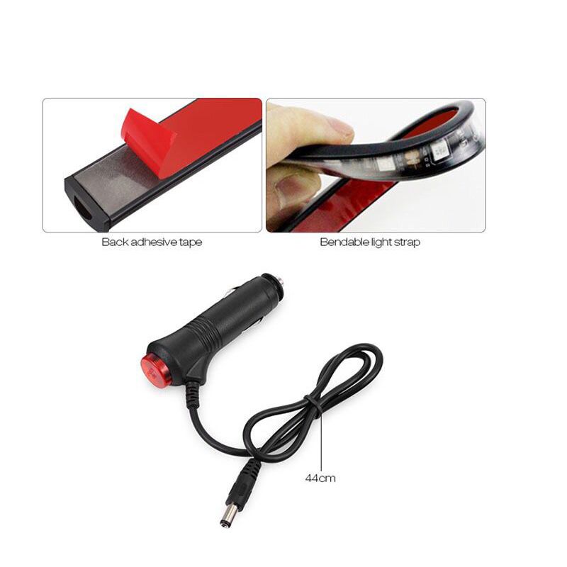 Car ambient light, foot ambient light, LED seven-color remote control, sound control, RGB music rhythm light pic 8