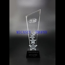 5 Star Crystal Trophy Sculpture Crystal Trophy presentation ceremony