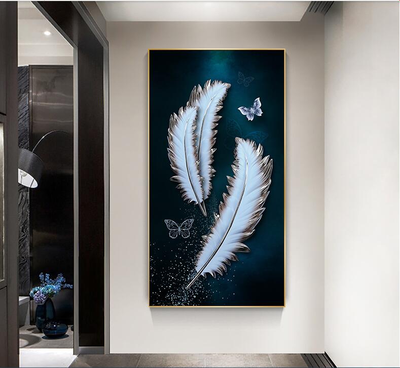 入户玄关装饰画现代简约大气竖版过道走廊尽头壁画玄幻挂画晶瓷画详情图4