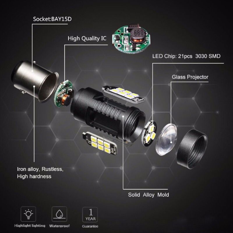 1156 1157 BA15S LED汽车雾灯 3030 21smd汽车倒车灯刹车灯详情4