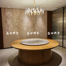上海星级酒店餐桌椅定做饭店实木电动餐桌公司食堂电动大圆桌