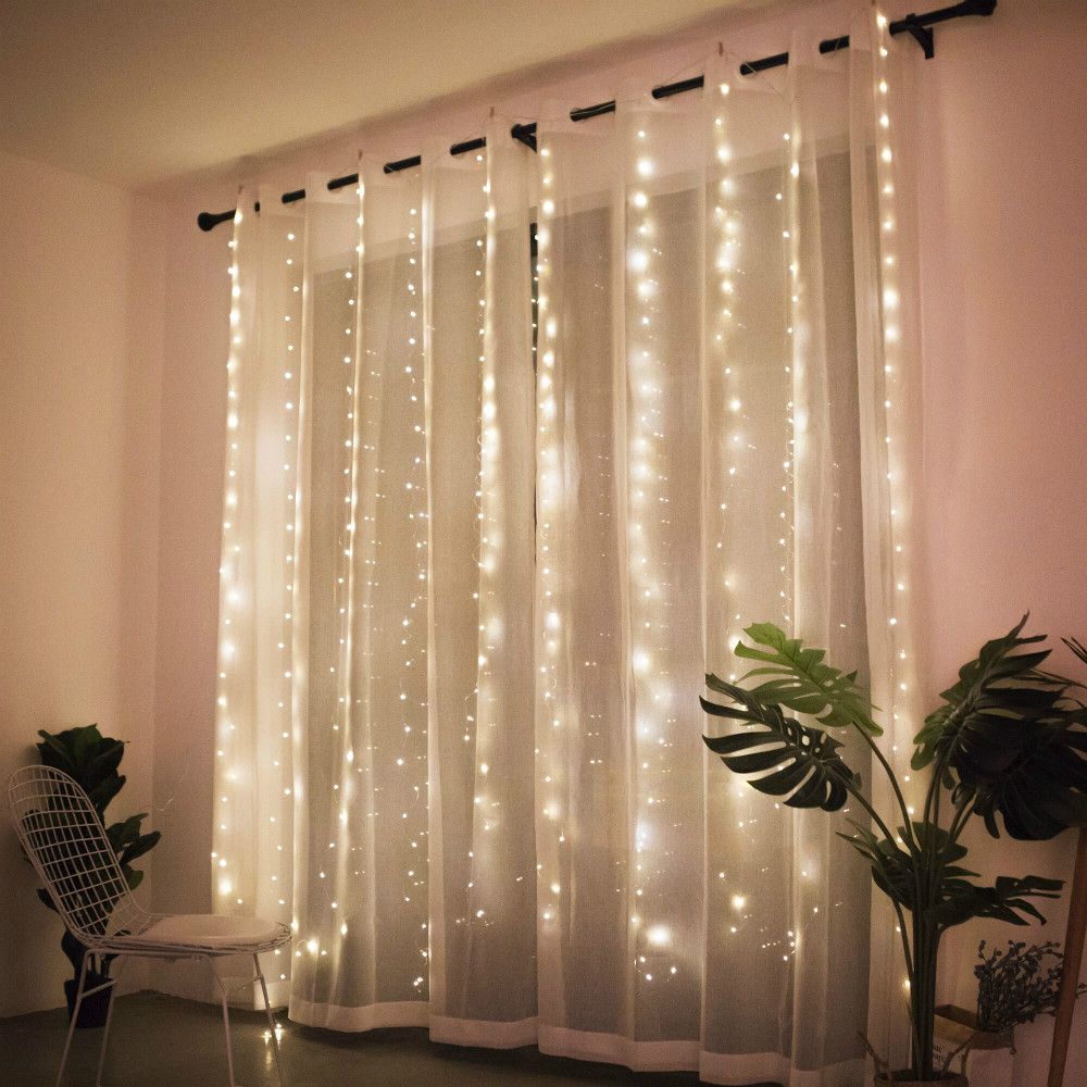 2020 Amazon USB remote Control 3*3 copper wire light string, ice strip curtain light, LED Christmas decorative light string, copper wire light details Picture