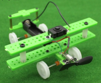绿色固定翼小飞机DIY 手工模型玩具