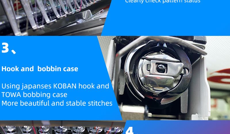 Fully automatic single-head computerized embroidery machine for flat embroidery, hat embroidery, ready-to-wear embroidery, private customization, commercial computerized embroidery detail image 5