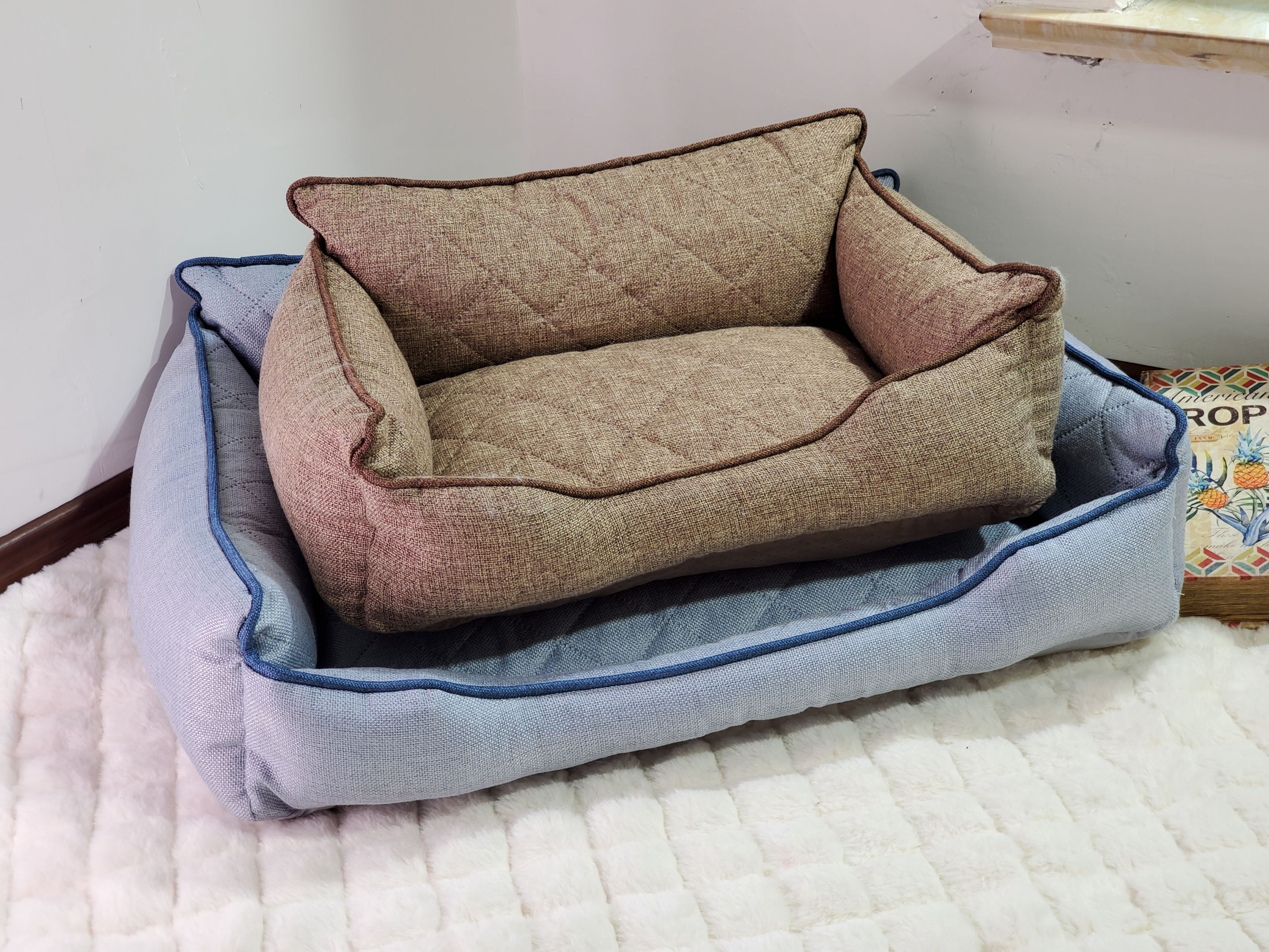 The dog bed is suitable for all seasons and can be disassembled and washed. It is suitable for Corgis, Teddy pets, Labradors, large dog and cat beds, small sizes, and does not stick to hair detail image 1
