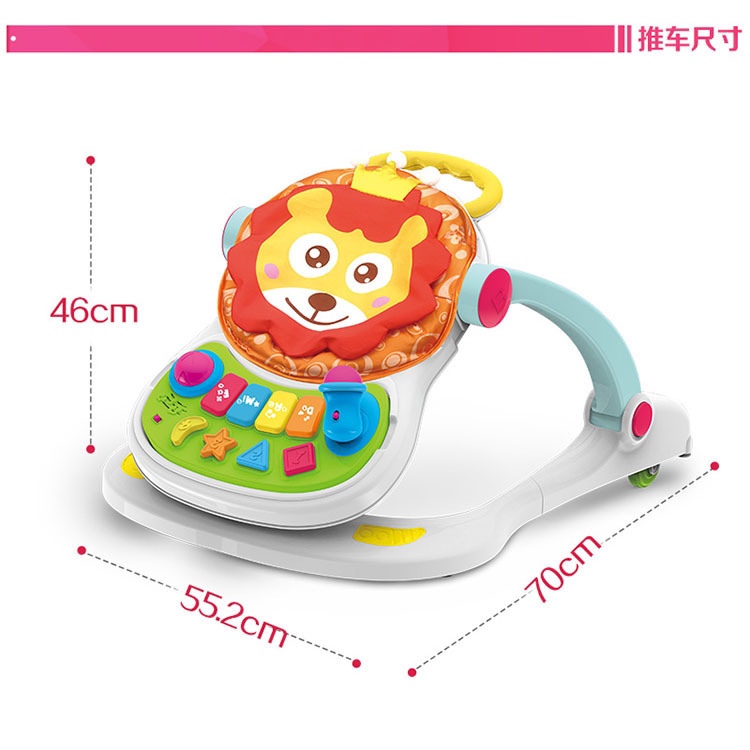 Baby walker trolley, multi-functional anti-O-shaped leg, 1-year-old baby intelligence 2, side-rolling dual-purpose learning and walking aid baby toy details Picture