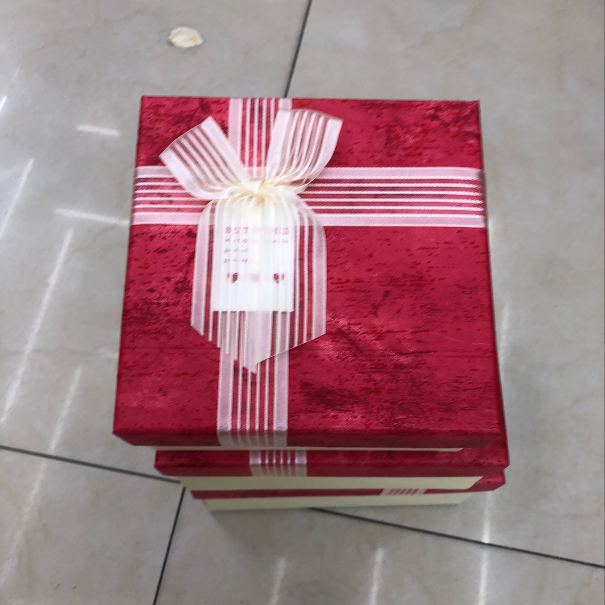 Big Red Square Gift Box.