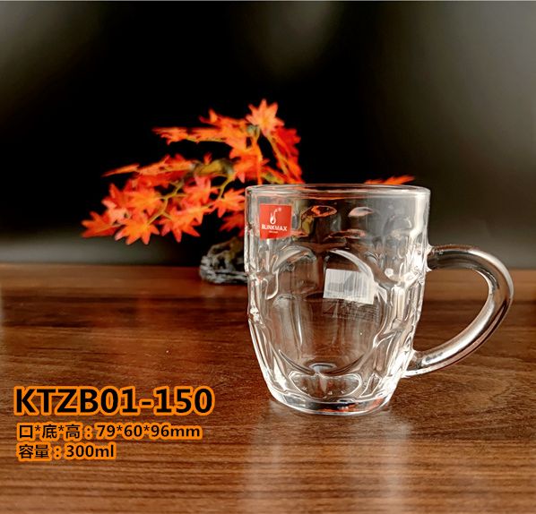 丽尊 玻璃杯 小菠萝把杯 冷饮啤酒杯牛奶果汁杯茶饮杯 KTZB01-150