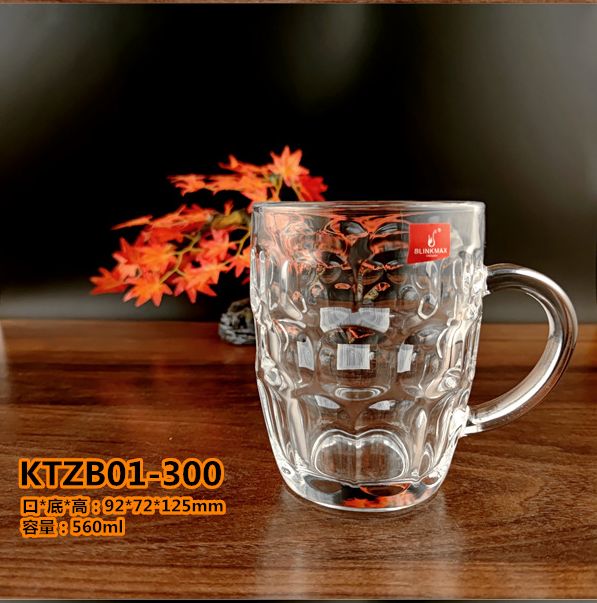 丽尊 玻璃 菠萝把杯 冷饮啤酒杯 牛奶果汁杯 茶饮杯 KTZB01-300详情图1