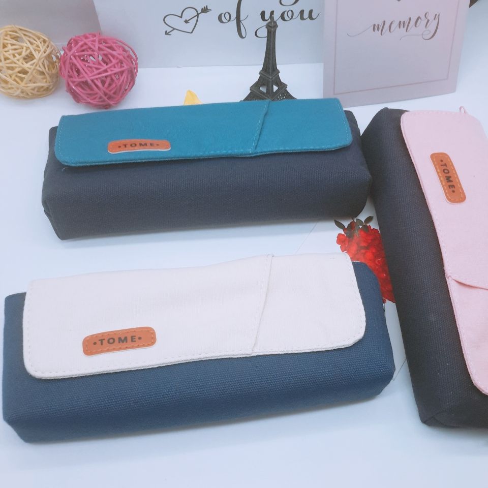 Toomey Time memory pen bag Creative student stationery bag Simple small fresh zipper full figure
