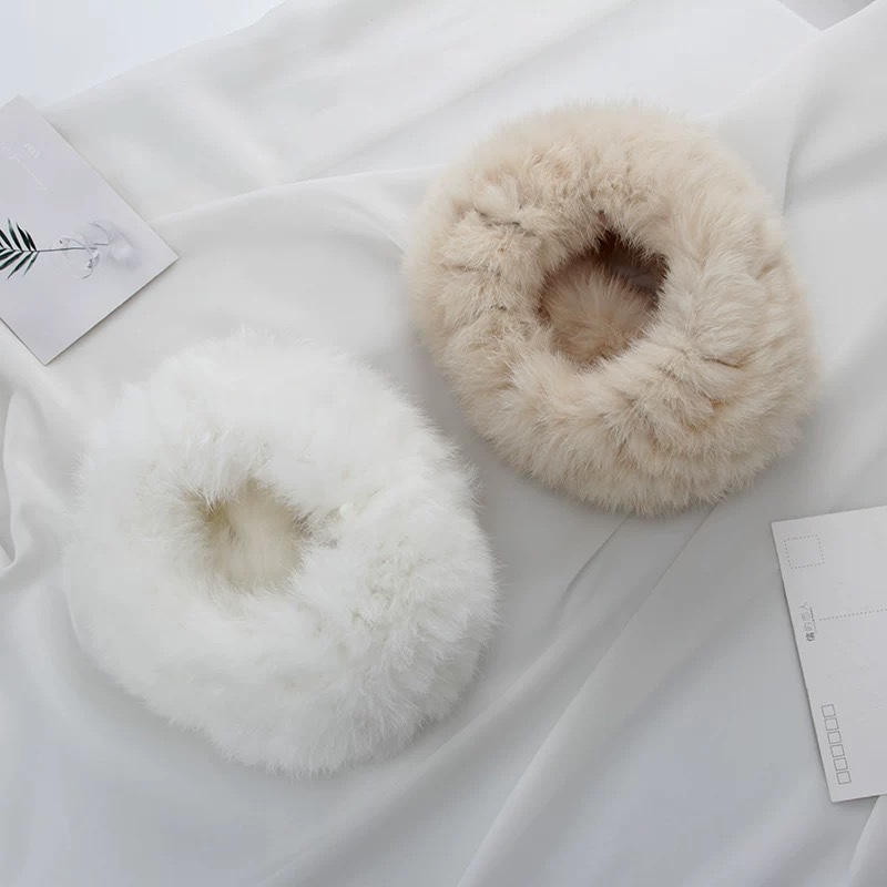 True rex rabbit hair rabbit hair hair with hat female wide autumn winter warm day tie fascinator head cover hair hoop hair wool hair band thumbnail