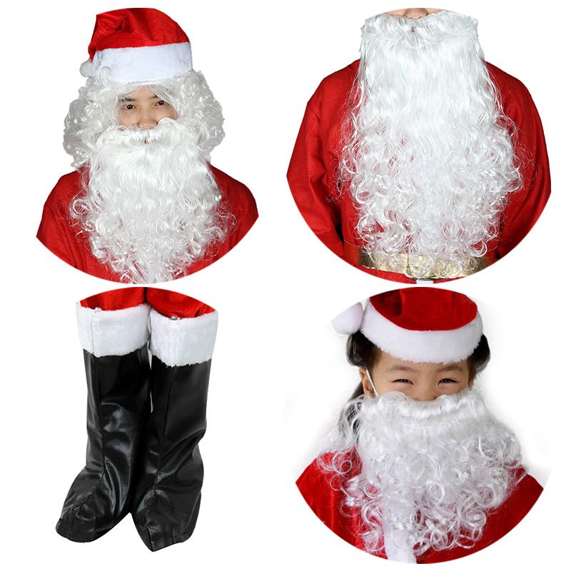 圣诞老人装饰用品白色大胡子装扮 儿童成人圣诞小胡须产品图