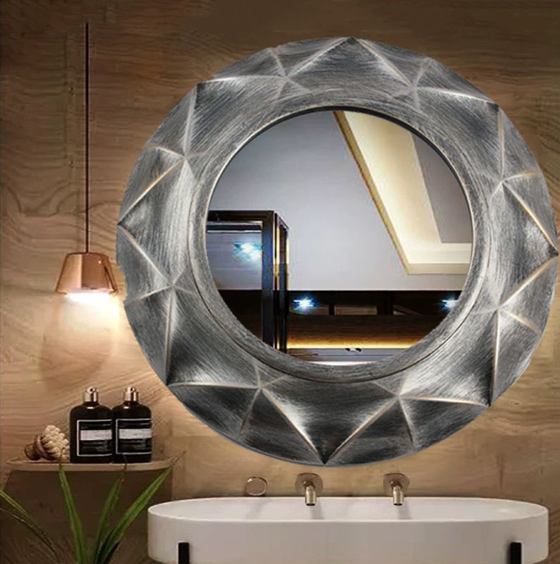 化妆镜浴室镜卫浴镜装饰镜酒店大号壁挂美容院欧式复古卫生间镜子详情图4