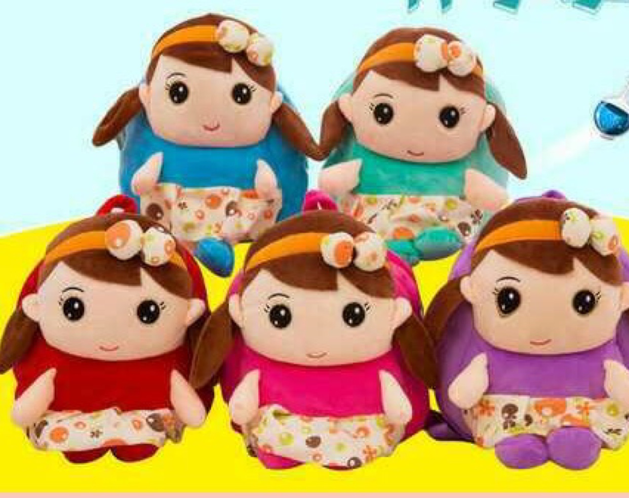 女孩毛绒书包毛绒公仔玩具批发