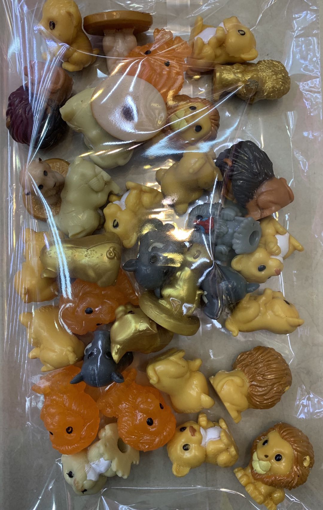 Cute and cuddly lions, elephants, tigers, bears, various animals miniature plastic display dolls