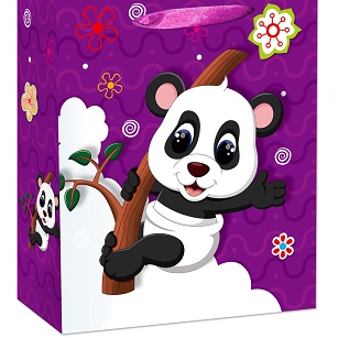 3D撒粉卡通熊猫礼品袋8367S-1