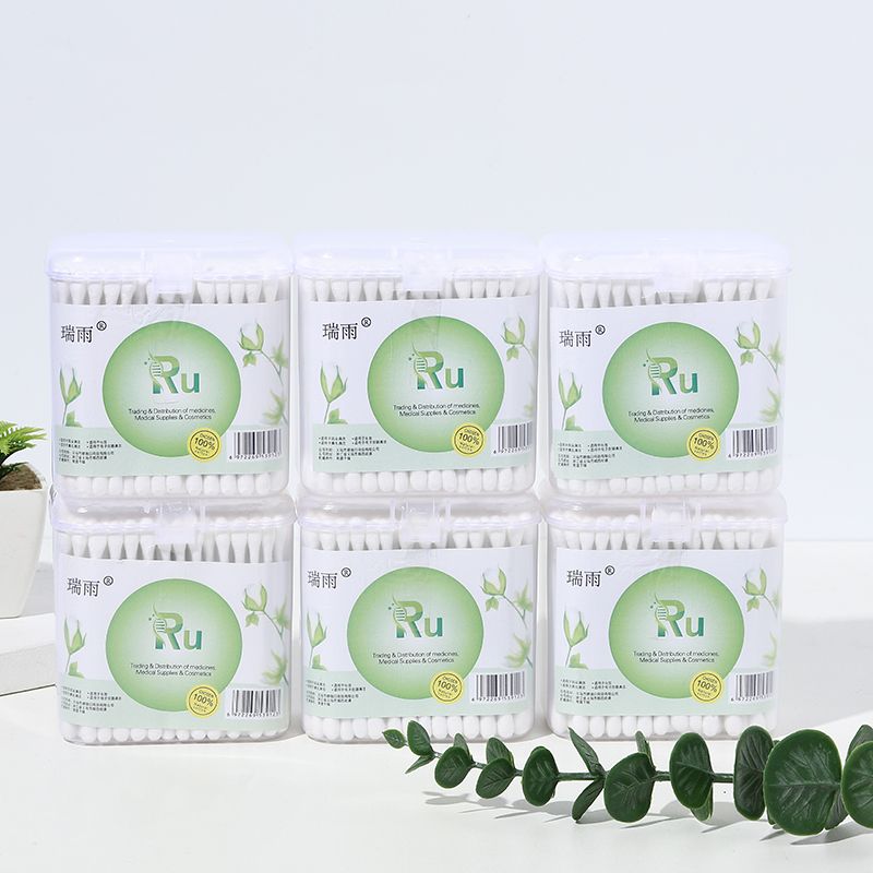一次性双头化妆棉签 桶装清洁卸妆脱脂棉棒 棉花木棒厂家现货详情图1