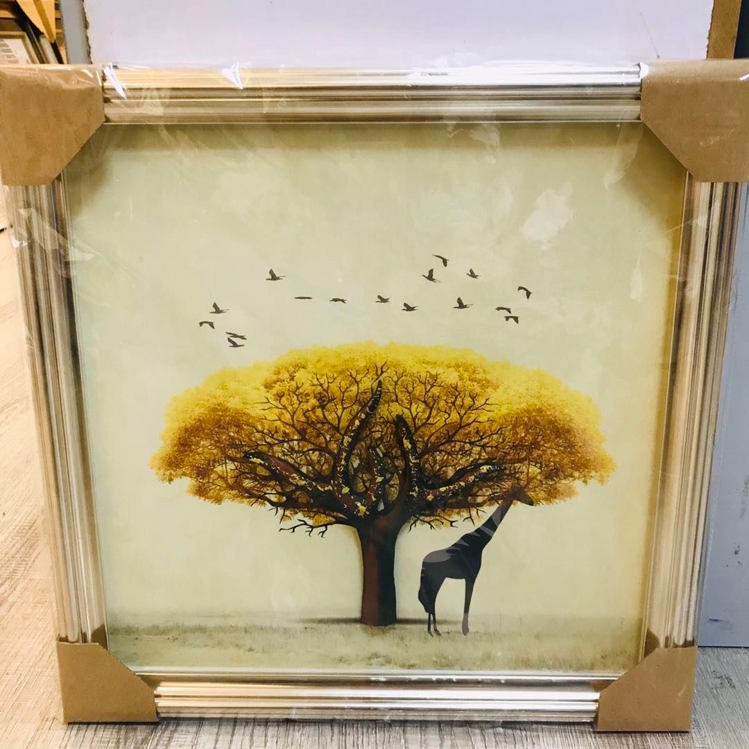 工艺装饰画客厅卧室壁画酒店立体展示画大树与鹿详情1