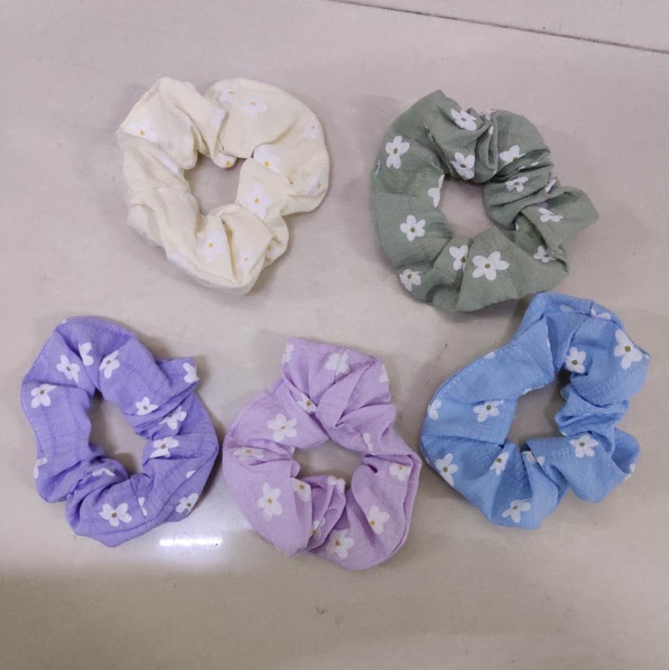 泡泡布印花梅花图案时尚百搭大肠圈 港辰饰品图