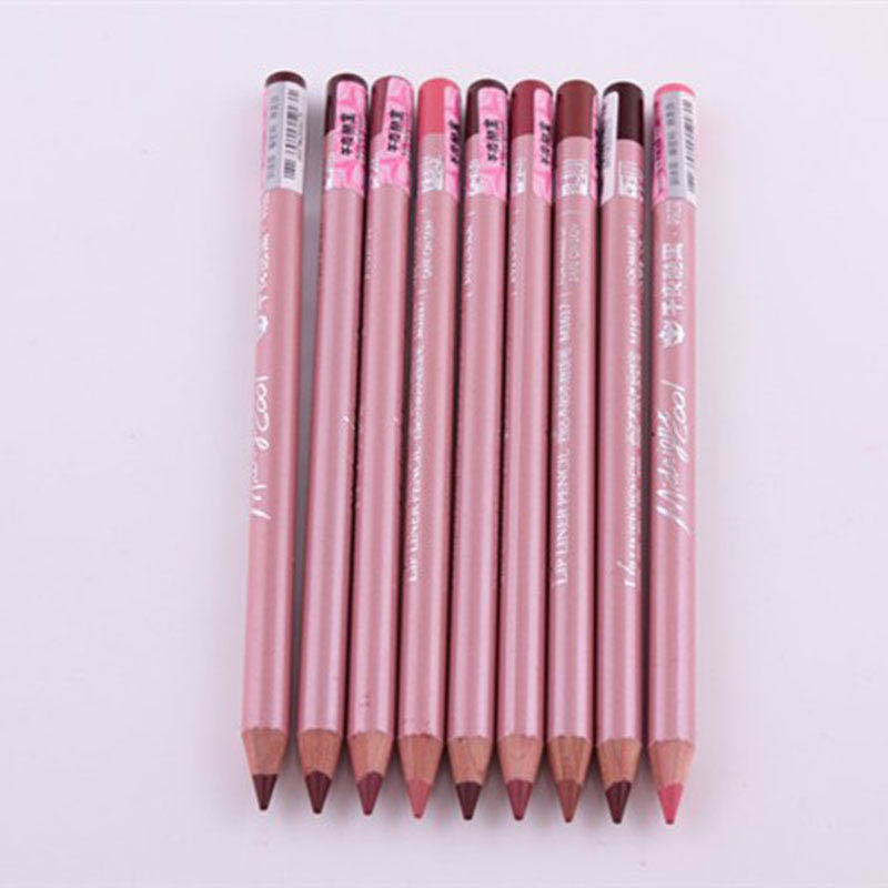 Midnight Cool Black Korean Makeup Wooden Waterproof Lip Liner Pen wholesale, nude color 3D stereoscopic, long-lasting and no makeup smudging details Picture