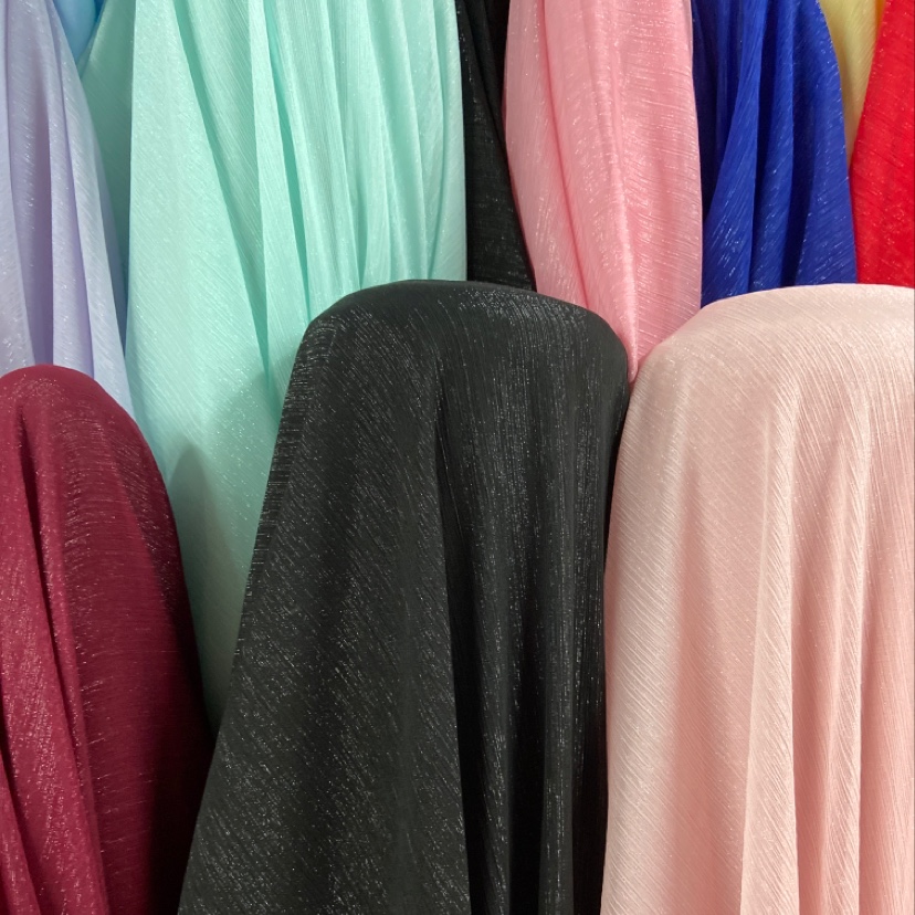 Black silver thread crepe fabric, glittering crepe fabric, decorative items, handicrafts, headwear, clothing fabric