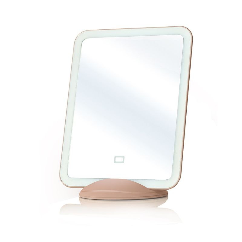 创意便携充电随心化妆镜子带灯 可挂带手机支架化妆补光led灯白底实物图