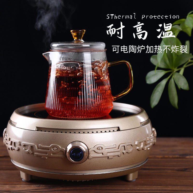 Kung Fu Teapot Set Gift Box: Five-piece Household high borosilicate Glass Tea set, New Chinese style details Picture