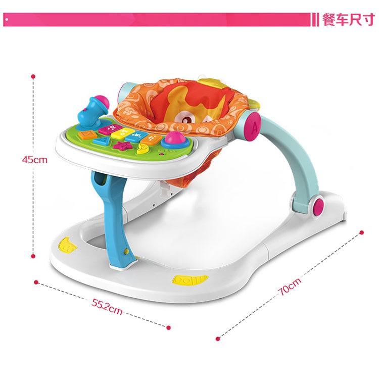 Baby walker trolley, multi-functional anti-O-shaped leg, 1-year-old baby intelligence 2, side-rolling dual-purpose learning and walking aid baby toy Specification image