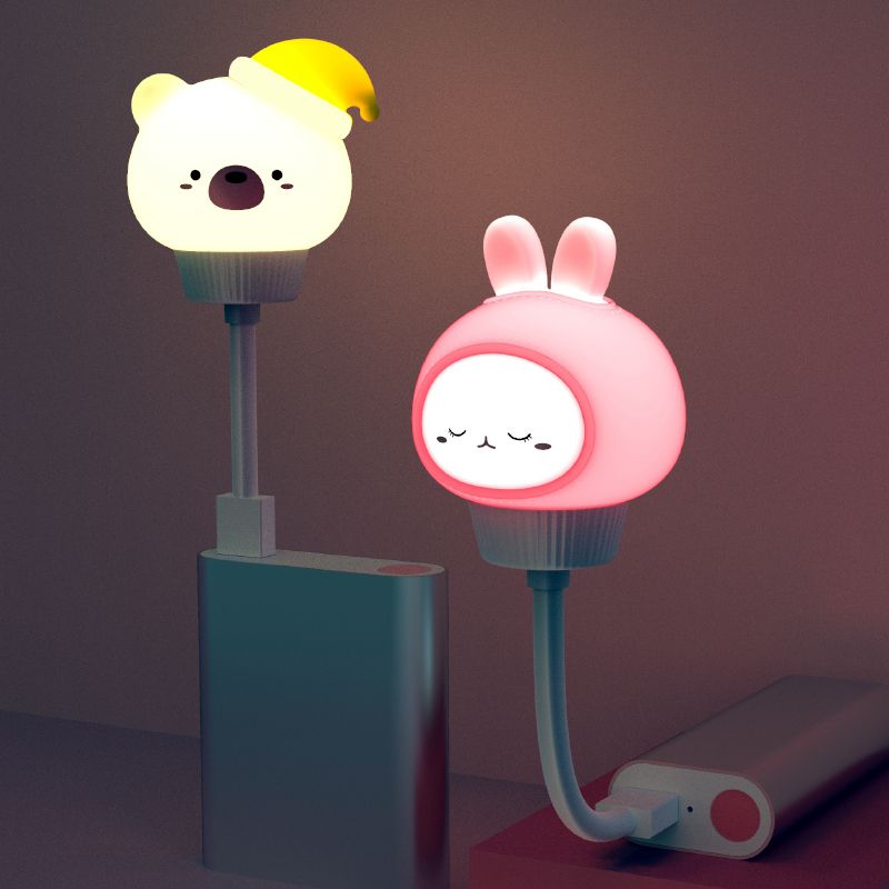 New creative USB light, night light, millet light, LED light, Little Bear rabbit, Children's Room, Dormitory, breastfeeding and feeding babies thumbnail