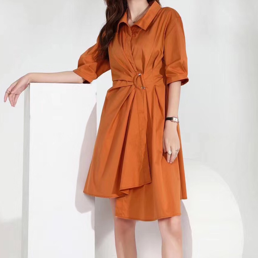 Jimmy Seio's new orange fashion dress for early autumn cotton details Picture