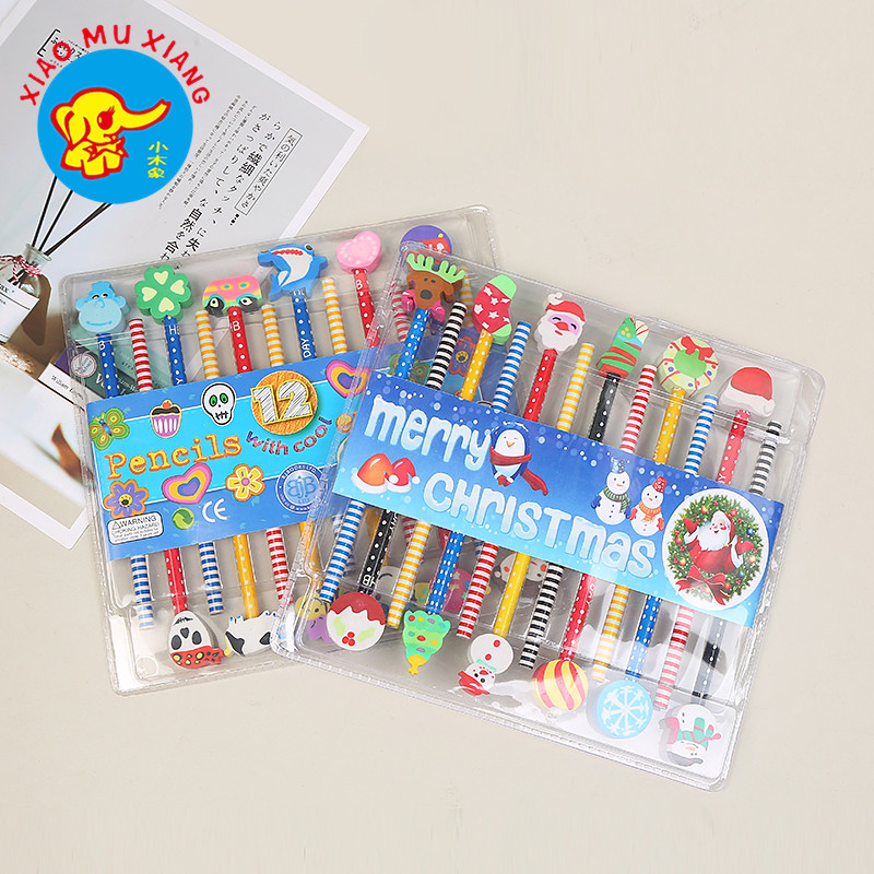 Small wooden pencil like rubber head set thumbnail
