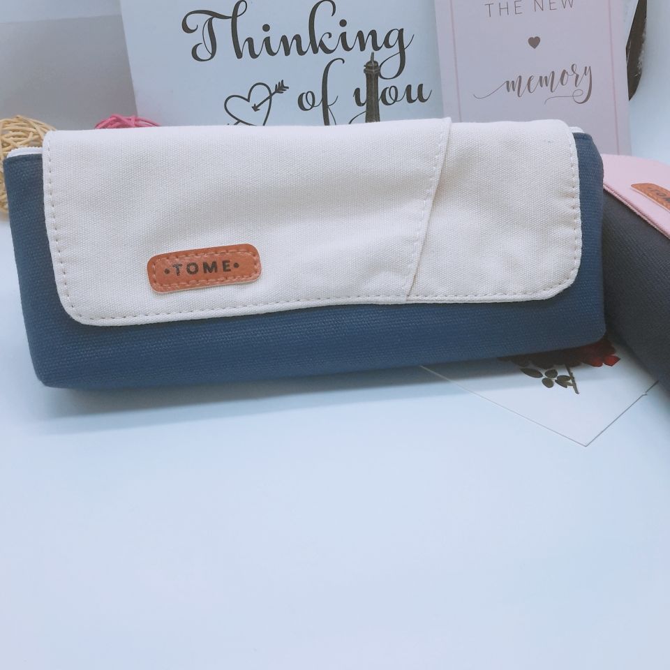 Toomey Time memory pen bag Creative student stationery bag Simple small fresh zipper details Picture