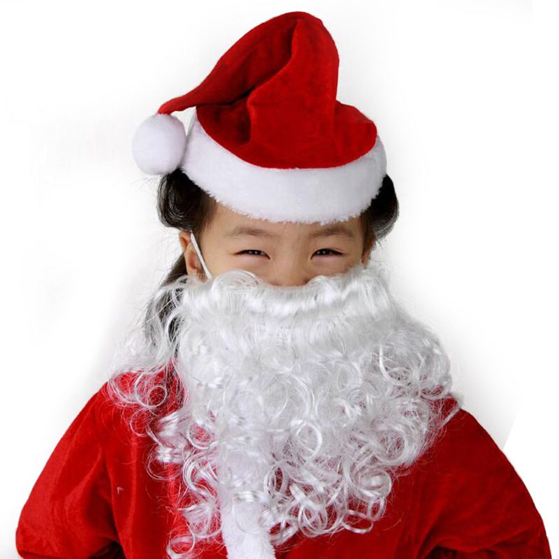 圣诞老人装饰用品白色大胡子装扮 儿童成人圣诞小胡须详情图3