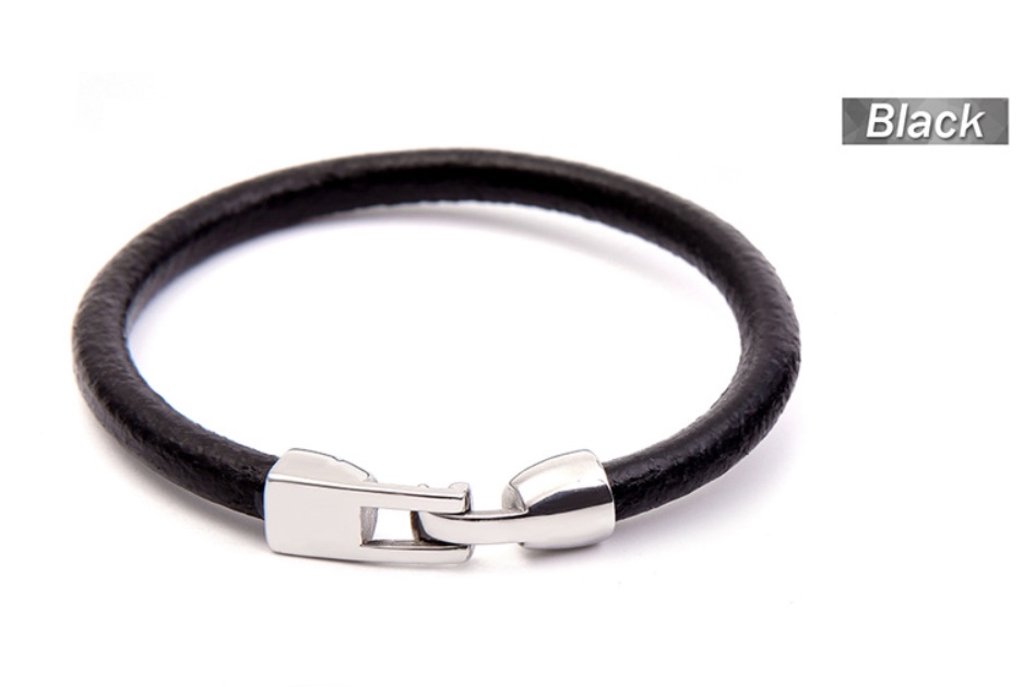 Japanese and Japanese popular men titanium leather bracelet stainless steel back buckle simple popular hot style bracelet bracelet bracelet bracelet
