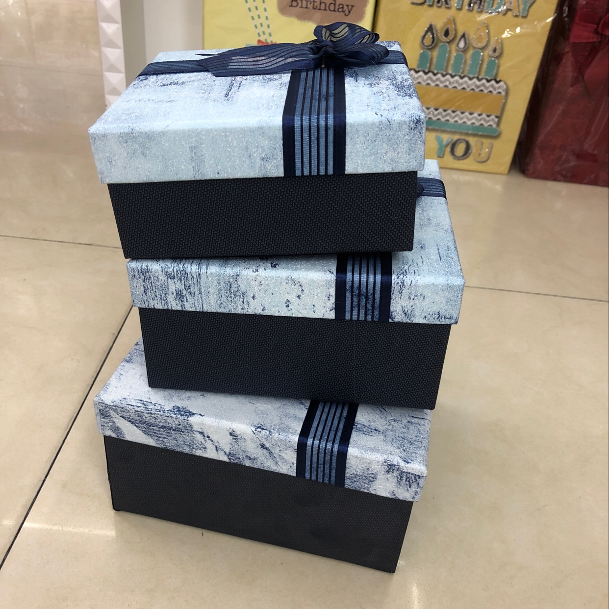 Blue Square Gift Box Specification drawing