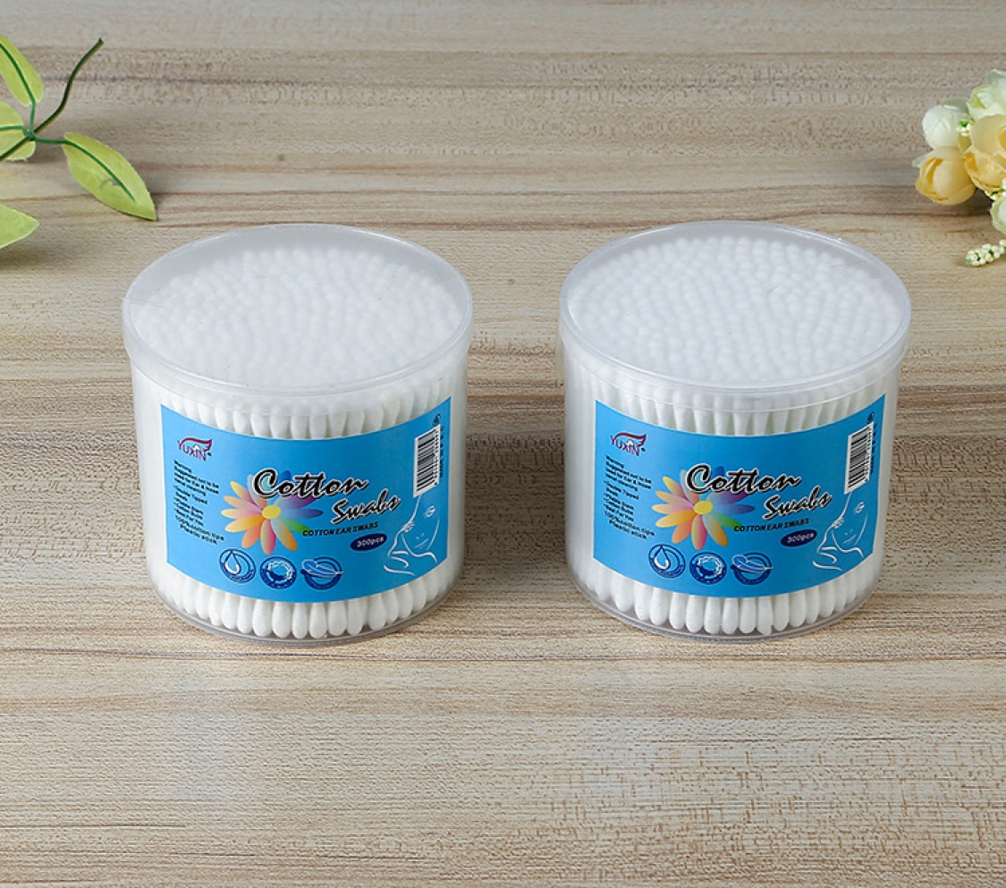 300 Plastic Swabs Natural Nonfat Cotton Swabs Portable Makeup Remover Makeup Cleaning Cotton Swabs Ears Disposable Items