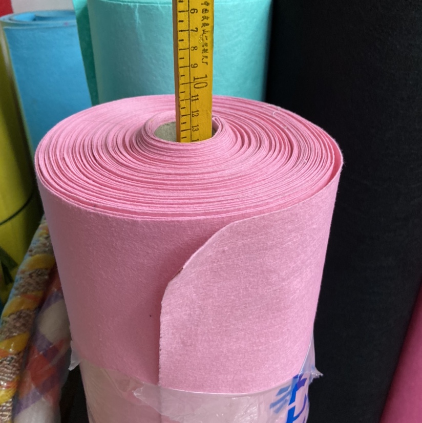 Pink felt non-woven fabric is handcrafted for studio decorations, handicrafts, toys, daily necessities, and available in multiple colors details Picture